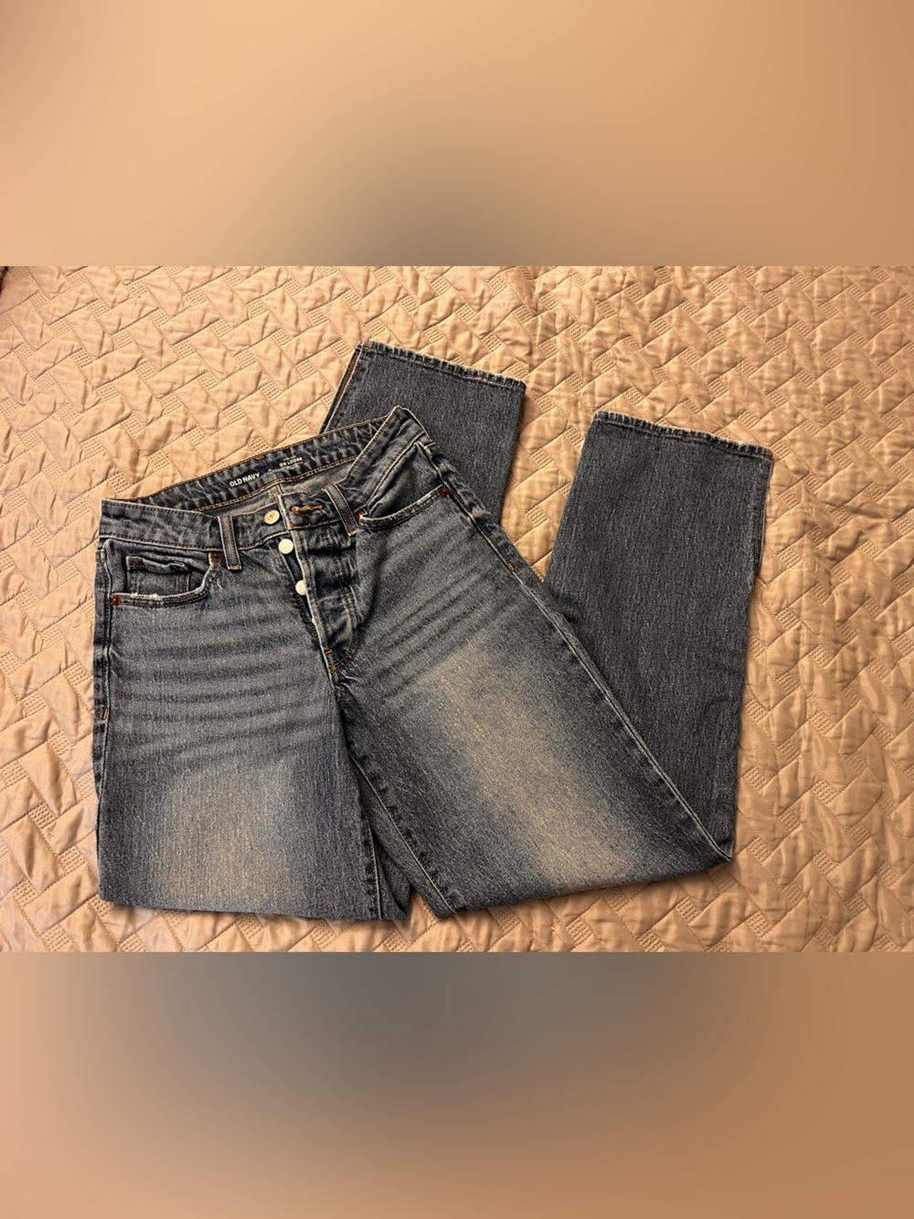 Straight Leg High-Rise Blue Jeans
